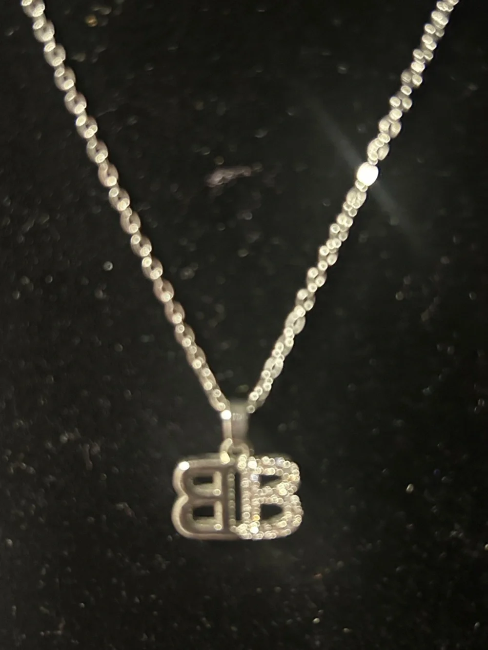 Silver Double-B Pendant Necklace - Elegant Women’s Jewelry - Picture 3 of 5